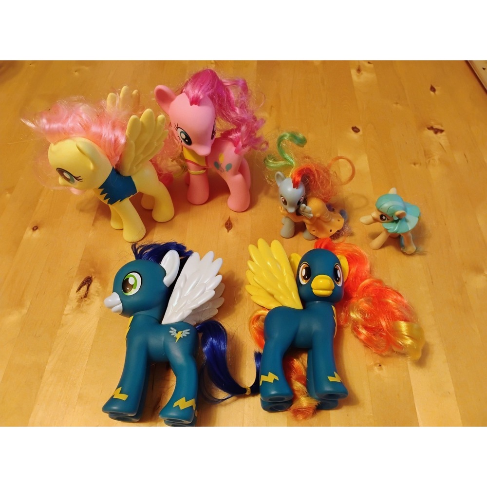 6  MLP G4 My Little Pony Ponies 2010 Brushable Hair Fluttershy Wonderbolts lot